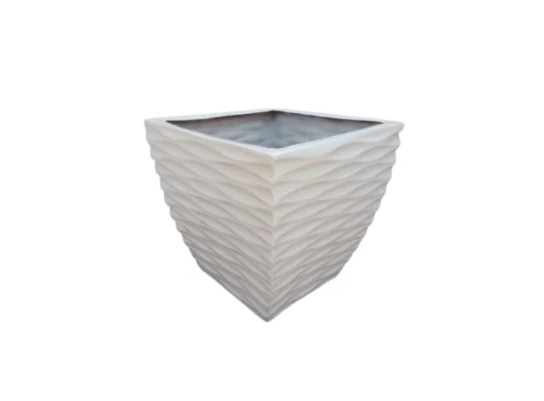 _ Maceta Concavo De Grecas 50x50 En Fibra De Vidrio Reforzada Minimalista