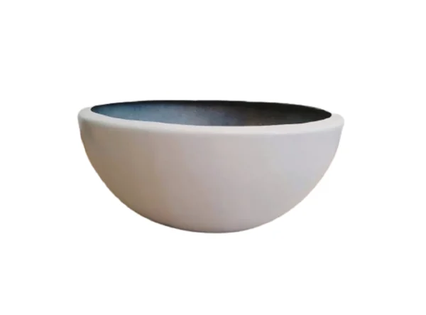 Maceta Tazon _ Luna _ Charola 30x15 En Fibra De Vidrio Reforzada Minimalista