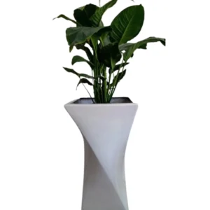 Maceta Torcida Silueta 30x50 En Fibra De Vidrio Reforzada Minimalista